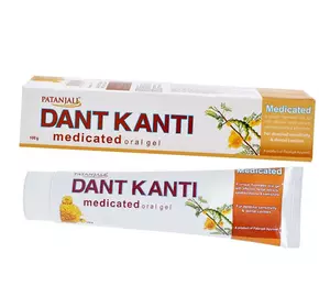 Лечебная зубная паста-гель, Dant Kanti Medicated, Patanjali  100г  (43635006)
